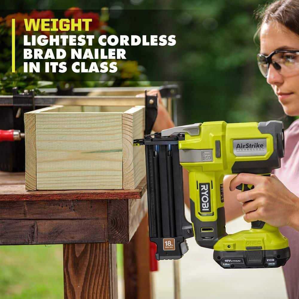 RYOBI ONE+ 18V 18-Gauge Cordless AirStrike Brad Nailer with Cordless 5 in. Random Orbit Sander - Cheap Fitting
