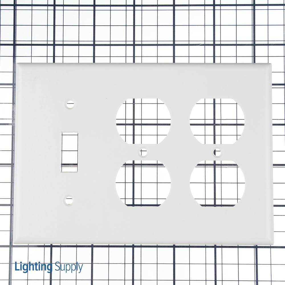 Leviton White 3-Gang Combination 1-Toggle & 2-Duplex Receptacle 88047 - Cheap Fitting