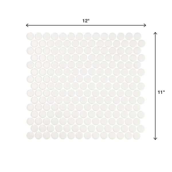 Daltile Restore Satin White 11 in. Glazed Ceramic Penny Round Mosaic Tile - Cheap Fitting