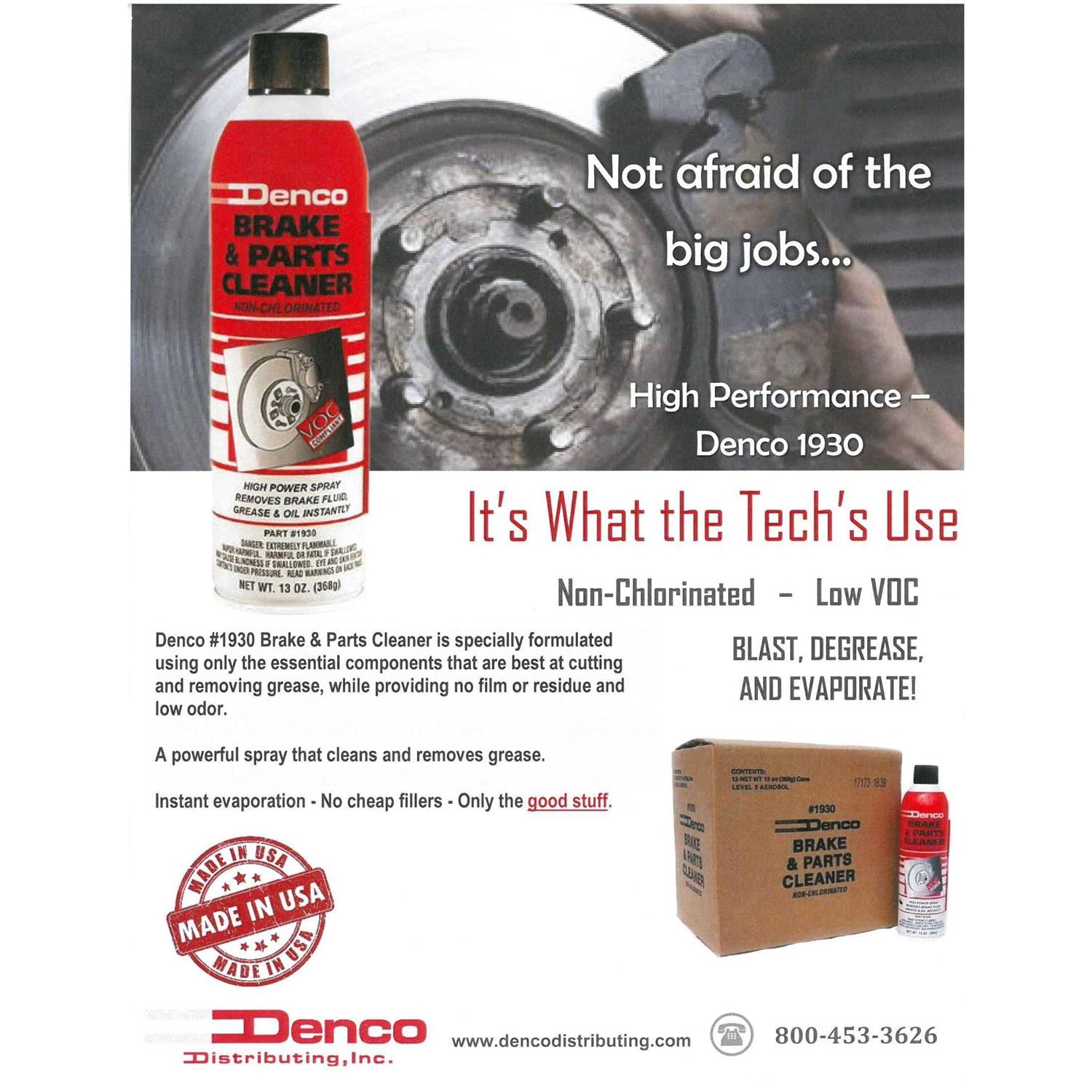 #1930 Denco Brake & Parts Cleaner Non-Chlorinated 13 oz Net Wt Can - Cheap Fitting