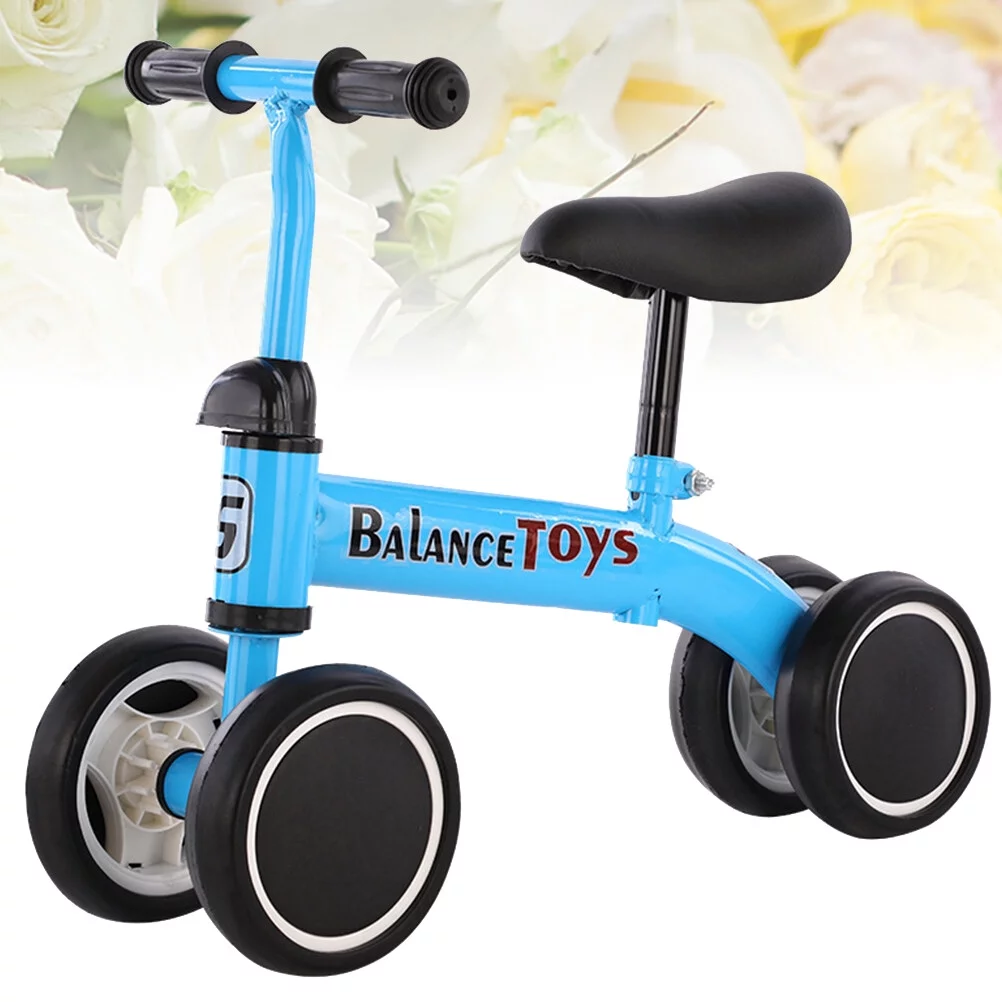 Kids Learning Walking Bike, Balance Bike 4 Wheels Balance Walking Studying Balance Car for Toddlers Kids (Blue) - Cheap Fitting