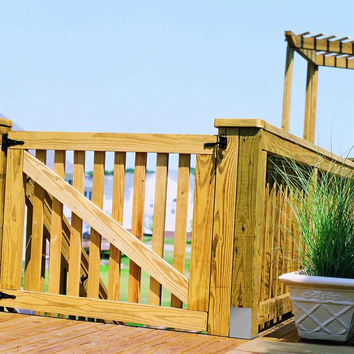 SPACEEUP Post Base Anchor 2pcs Adjustable Post Base Stainless Steel Concrete Post Anchor for Pavilion Deck Railing - Cheap Fitting