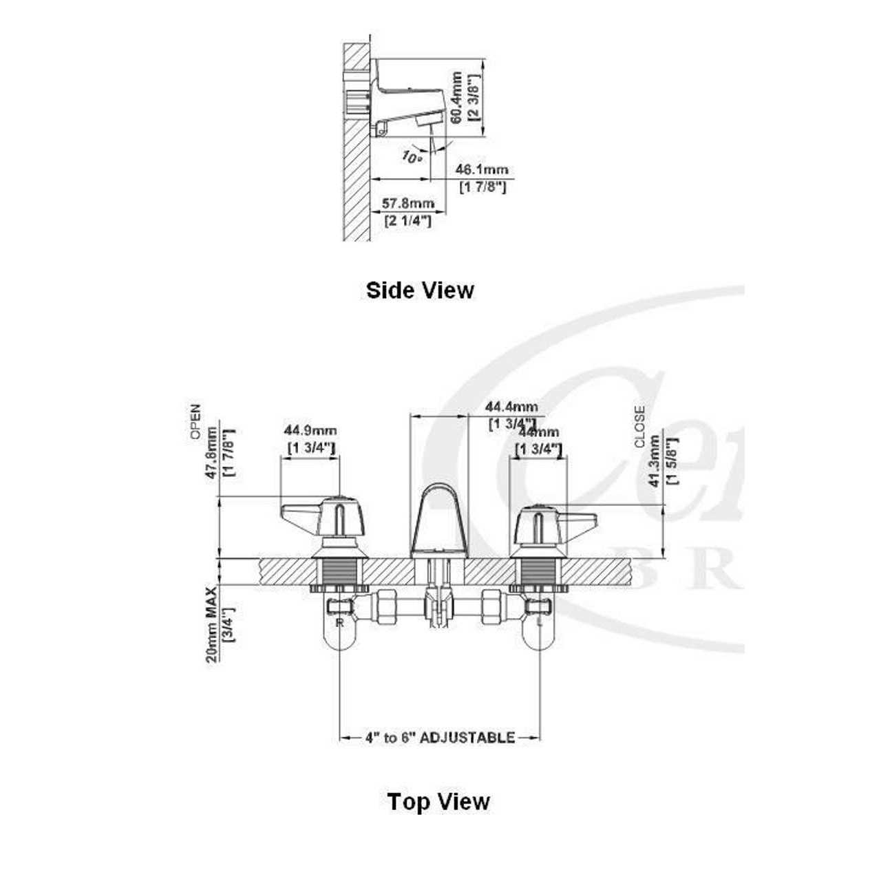 Central Brass 1177-DA Shelf Back Bathroom Faucet Chrome - Cheap Fitting