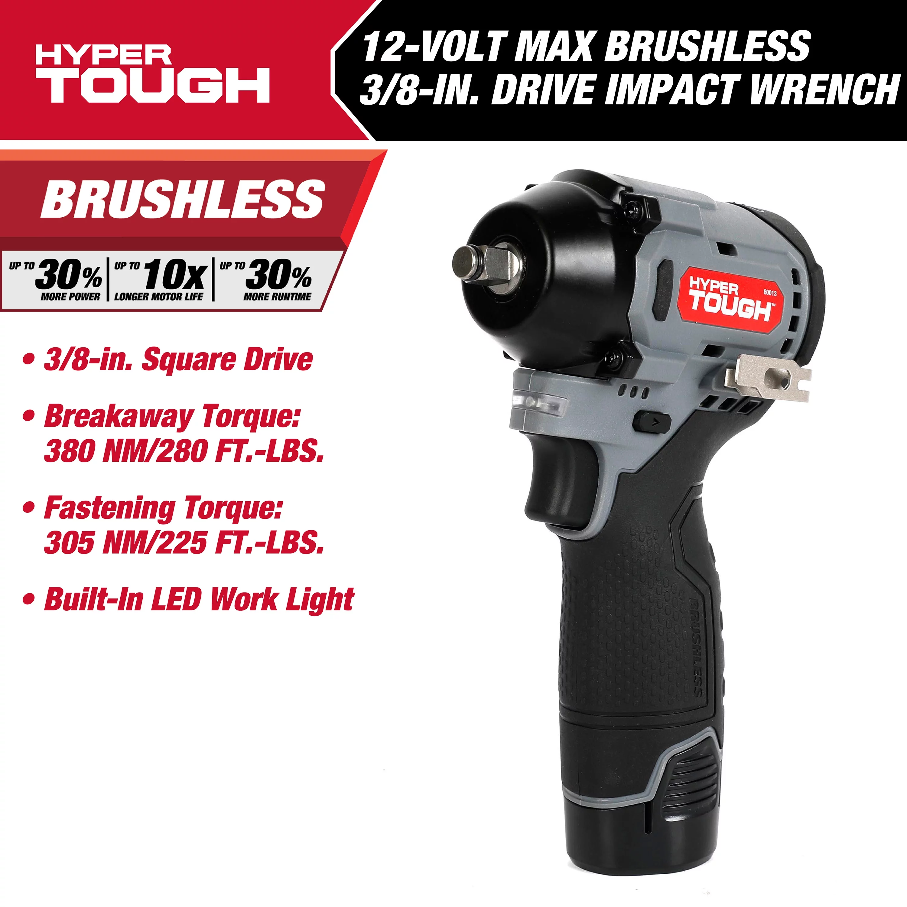 Hyper Tough, 12 Volt Max Brushless Impact Wrench with, Hyper Tough Impact Deep Socket Sets and Click Fit Accessories Bundle - Cheap Fitting