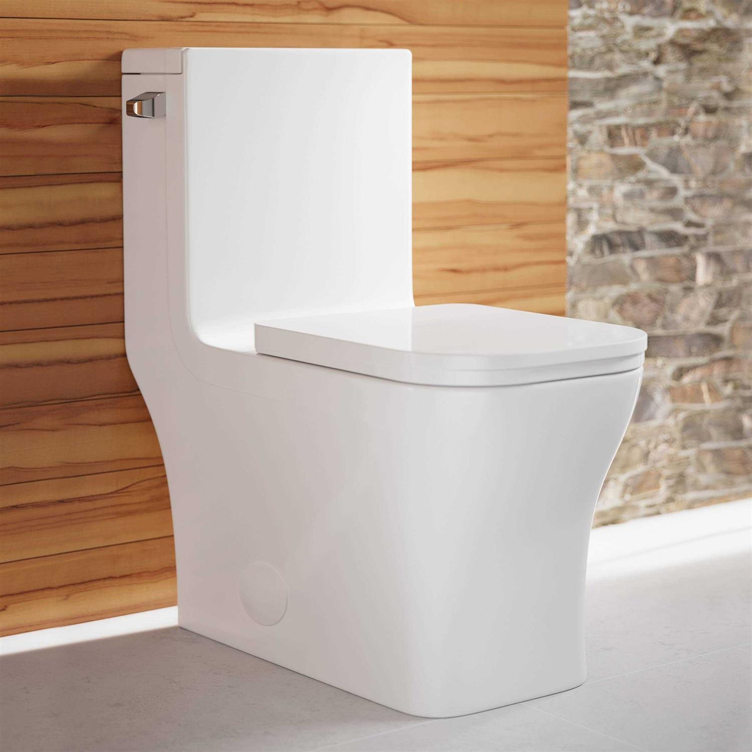 Swiss Madison Concorde One-Piece Square Toilet Side Flush 1.28 gpf - Cheap Fitting