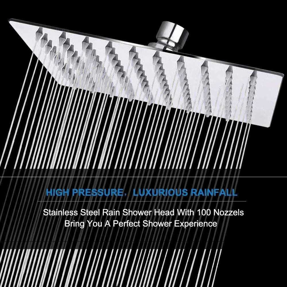 Rain Shower head NearMoon High Flow Stainless Steel Square Rainfall ShowerHead - Cheap Fitting