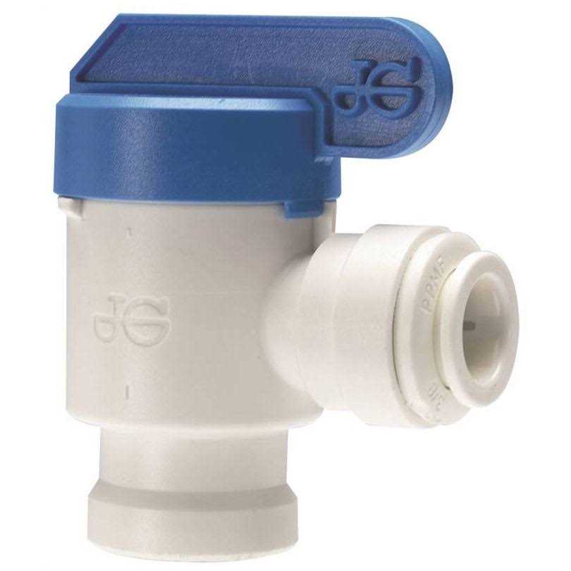 John Guest PPSV501222WP Elbow Shut-Off Valve 3/8 x 1/4 in Connection - Cheap Fitting