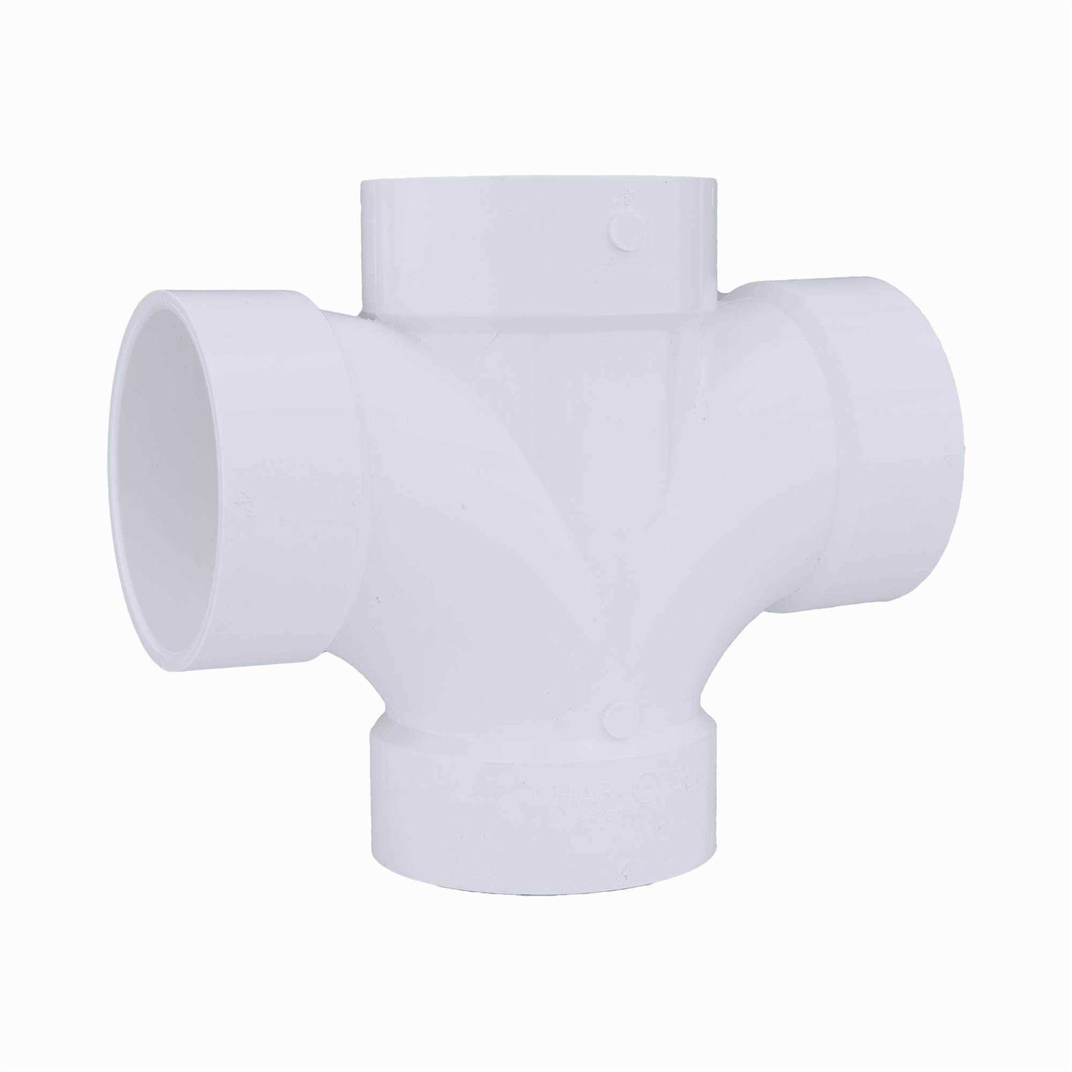 Charlotte Pipe 4 in. Double Sanitary DWV PVC Tee PVC 00428 1200HA - Cheap Fitting