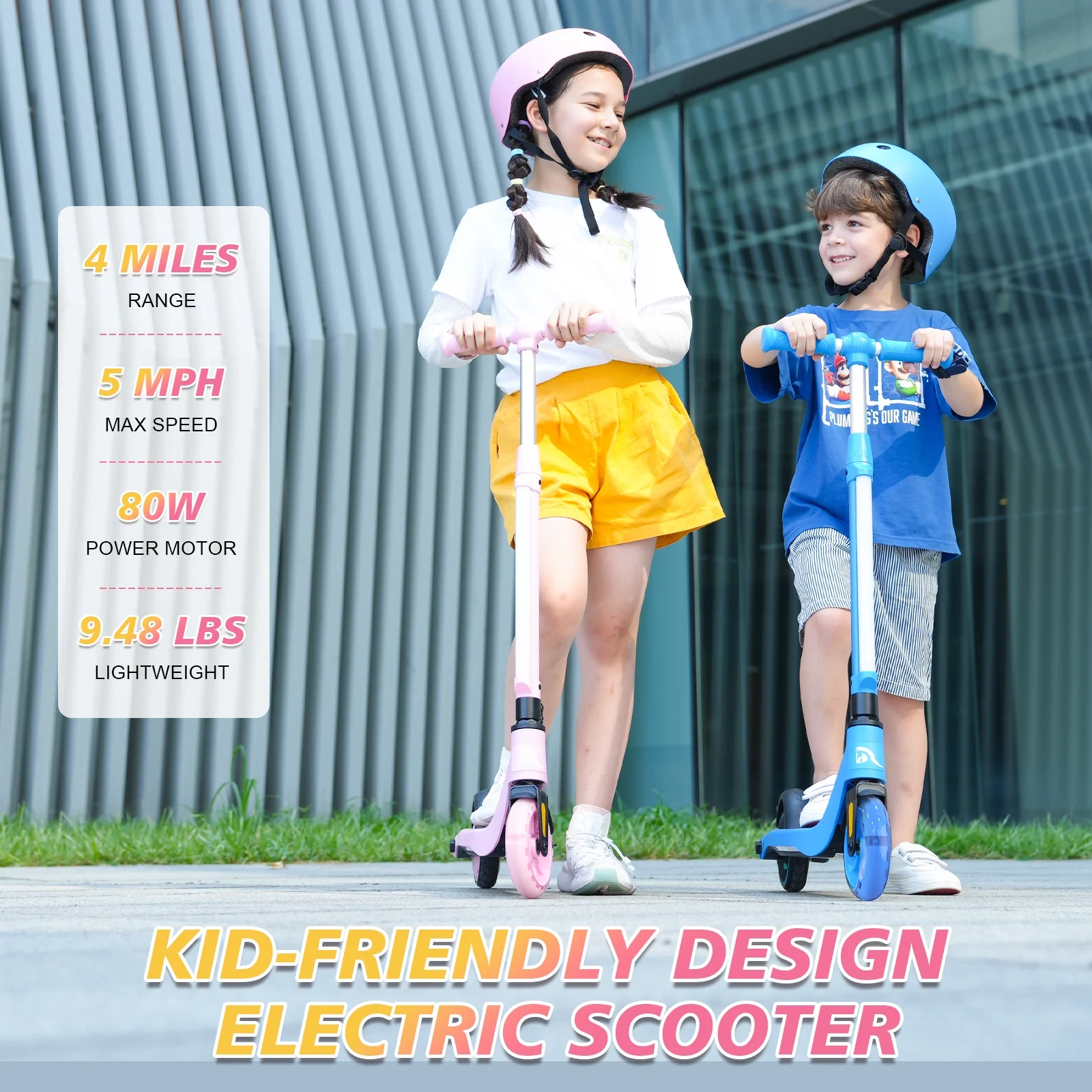 EVERCROSS Electric Scooter for Kids Ages 4+, 5 mph & 40 mins of Ride, LED Colorful Lights, Adjustable Height and Lightweight, Gift for Kids, Blue - Cheap Fitting