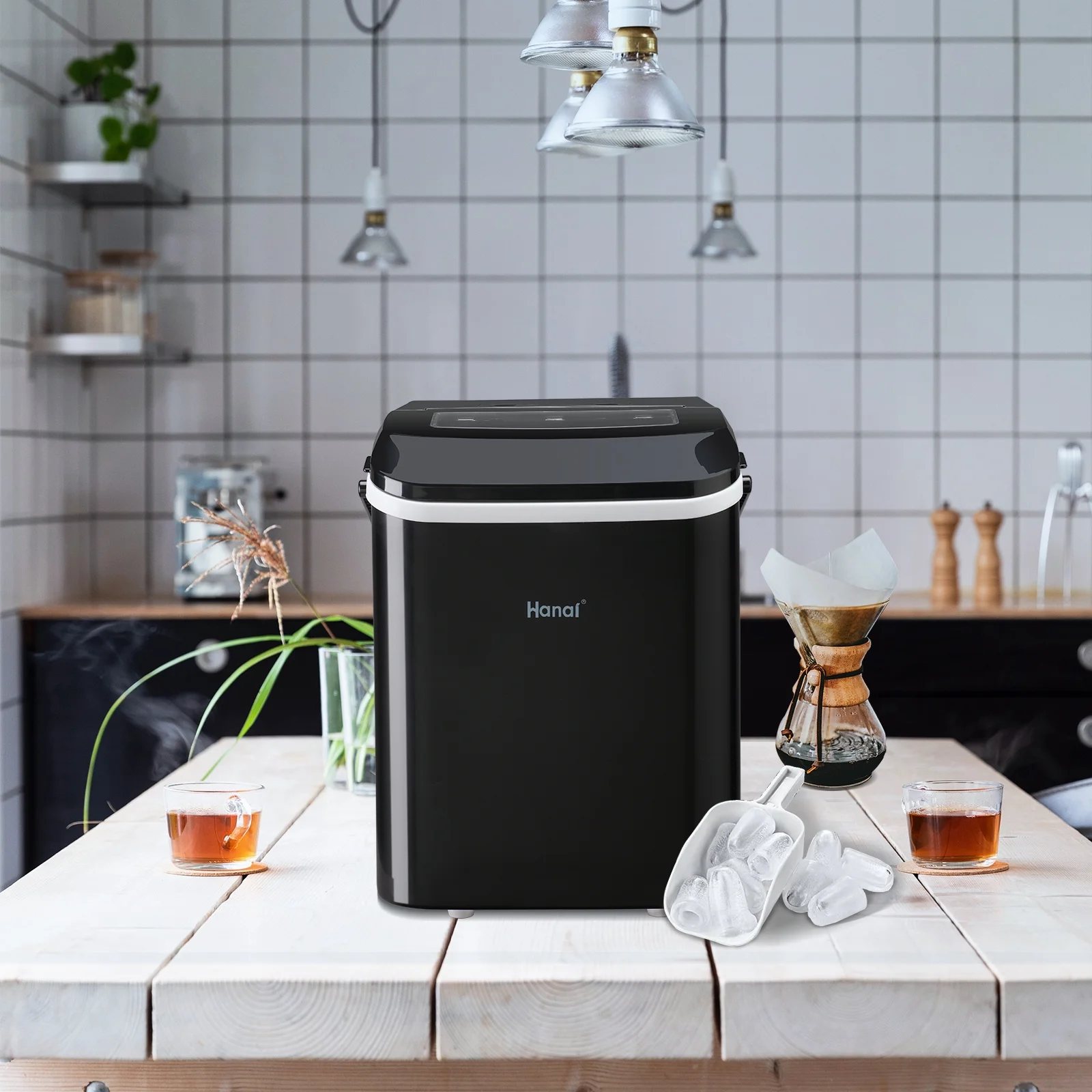 WANAI Ice Maker Countertop 26lbs/24H Bullet Ice Cubes Portable Self-Cleaning Ice Scoop & Basket - Cheap Fitting