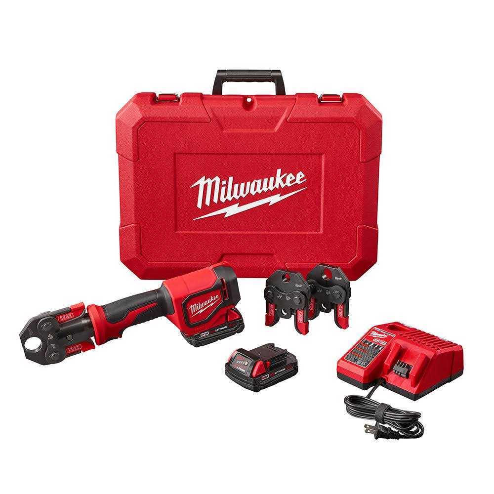 Milwaukee 2674-82C M18 18V Short Throw Press Tool Kit w/ PEX Crimp Jaws - Cheap Fitting