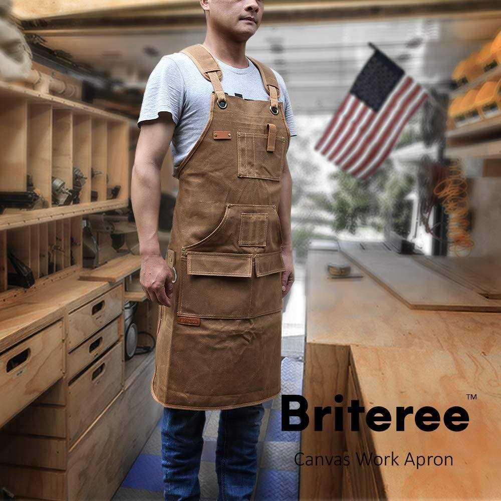 Briteree Woodworking Apron for Men Gifts for Woodworker - Cheap Fitting