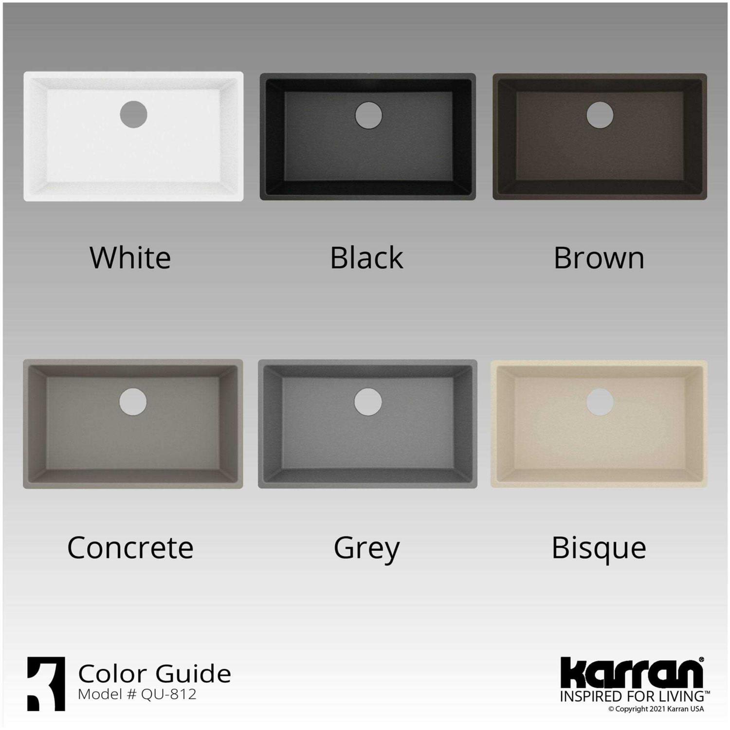 Karran QU 812 Quartz 32.5 in. Large Single Bowl Undermount Kitchen Sink QU-812 - Cheap Fitting
