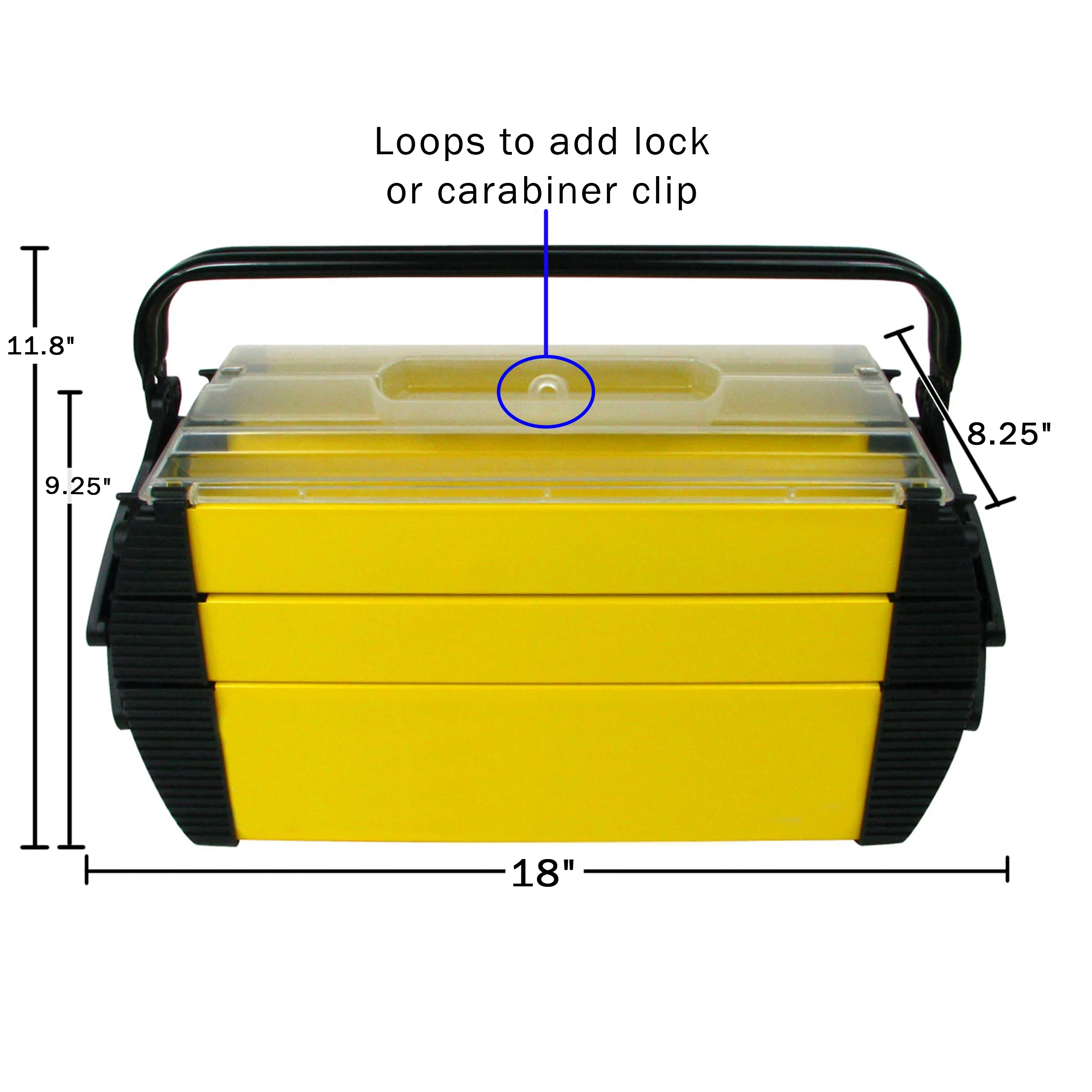 Stalwart 3-Tier Portable Plastic Tool Box with 5 Compartments, Yellow - Cheap Fitting