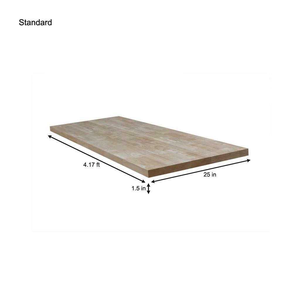 HARDWOOD REFLECTIONS 25 in. D Unfinished Hevea Solid Wood Butcher Block Countertop With Eased Edge - Cheap Fitting
