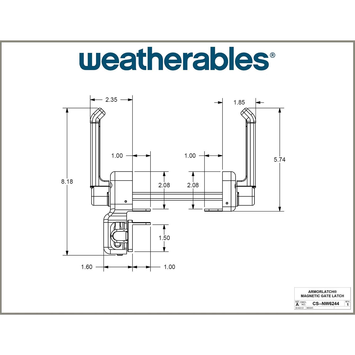 Weatherables Armor Latch Black Nylon Polymer Key-Lockable Gate Latch - Cheap Fitting