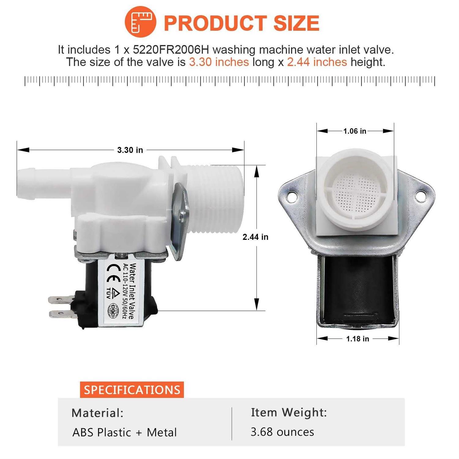 5220FR2006H washer inlet valve replacement Kenmore LG Kenmore Elite washer hot water inlet valve - Cheap Fitting