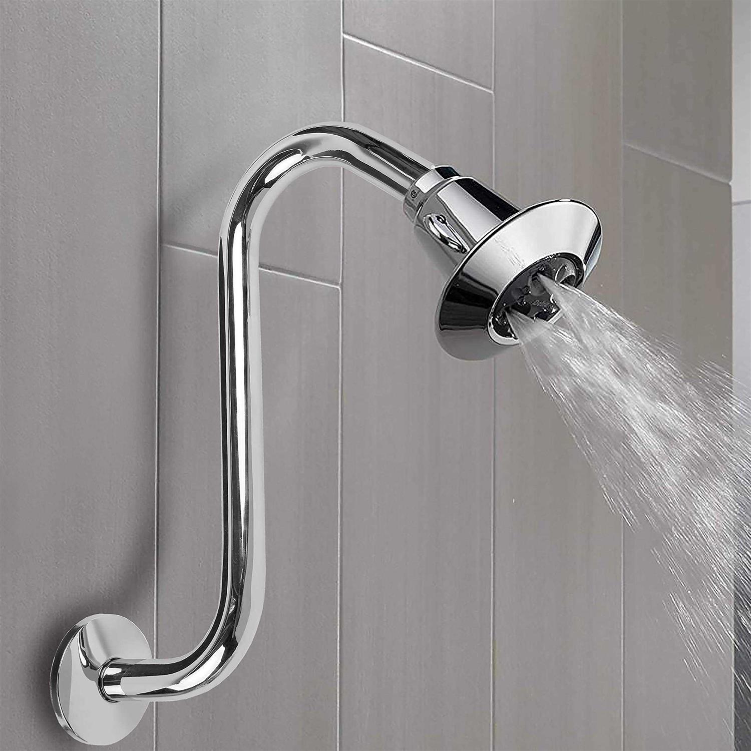 Shower Head Extension Arm with Flange,S Shaped Shower Head Riser Extension Arm - Cheap Fitting