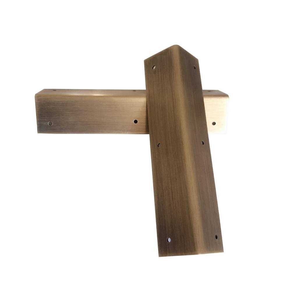 Tiazza 4Pcs Antique Pure Brass Corner Protectors Braces Classical Furniture Tables and Chairs Cabinet Corner Guard - Cheap Fitting