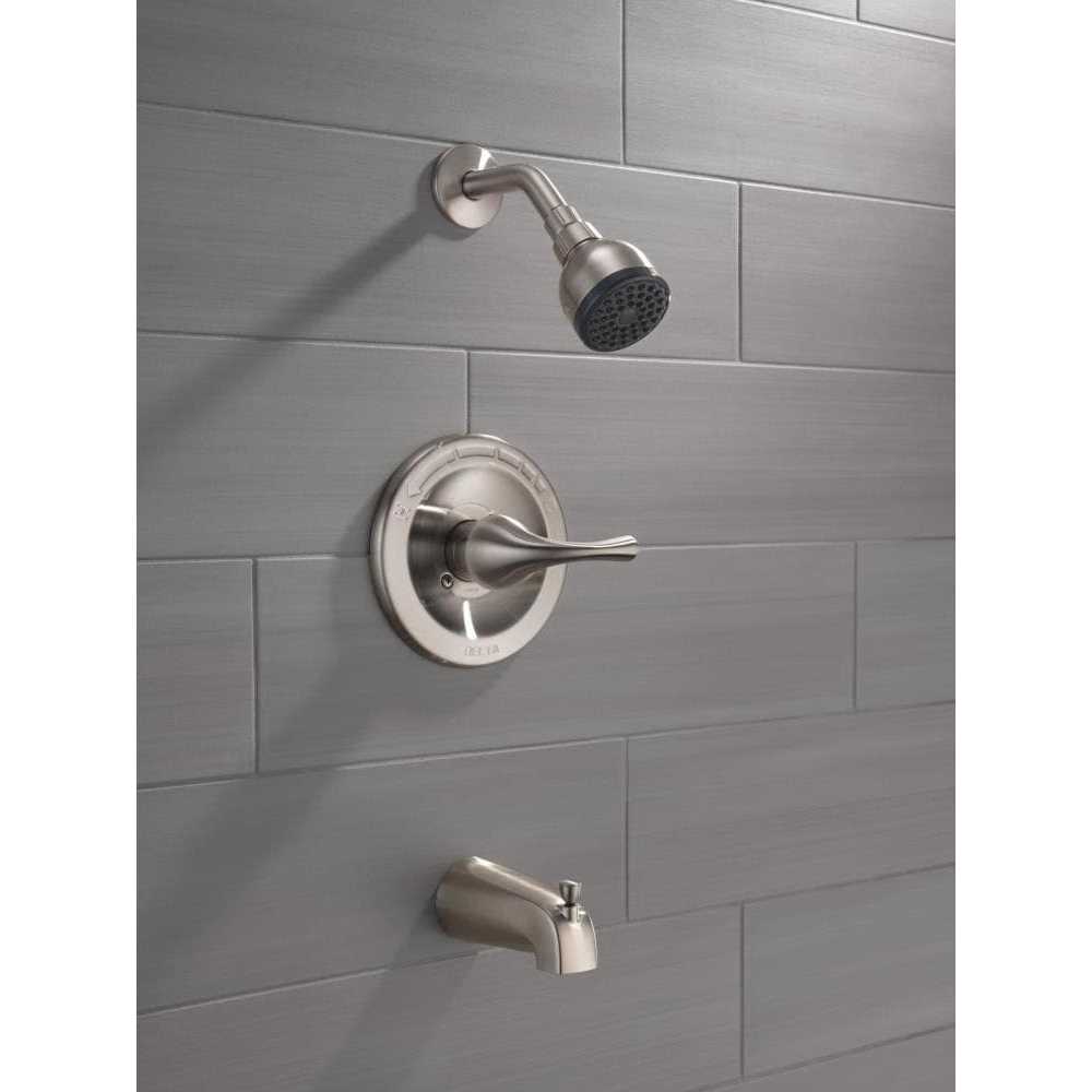 Delta Foundations Stainless 1-Handle Bathtub & Shower Faucet - Cheap Fitting