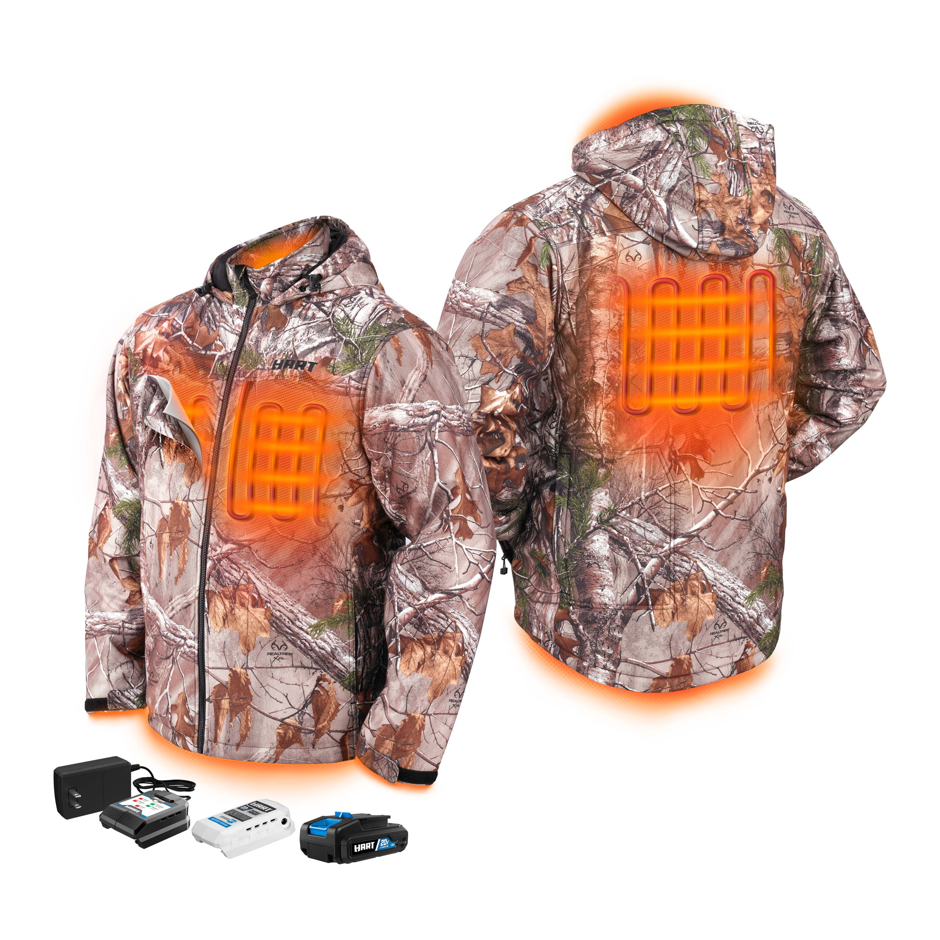 HART 20-Volt Heated Jacket Kit, Realtree Xtra Camouflage, Male Medium, (1) 1.5Ah Lithium-Ion Battery - Cheap Fitting