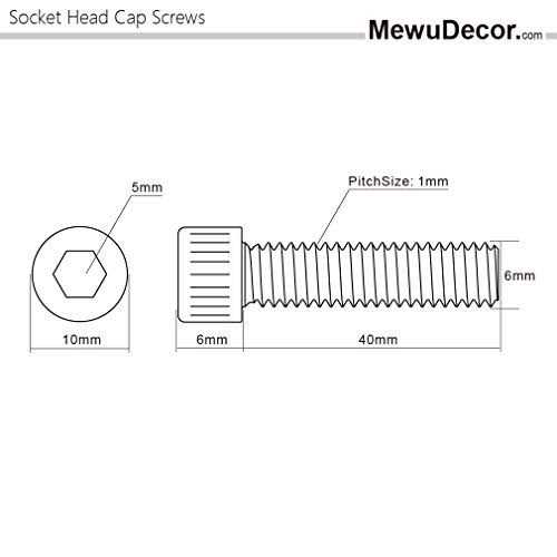 MewuDecor M6-1.0 x Socket Head Cap Screws Metric Allen Socket Drive - Cheap Fitting