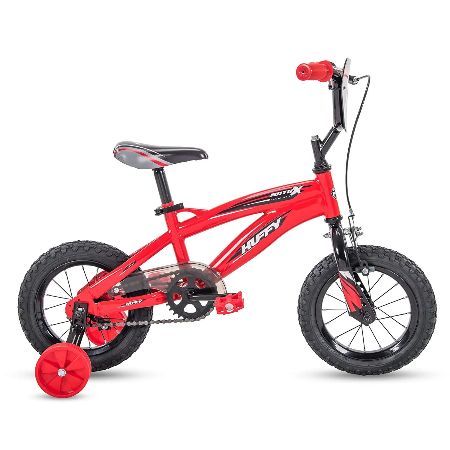 Huffy Moto X 12 Inch Age 3-5 Kids Bike Bicycle with Training Wheels, Gloss Red - Cheap Fitting