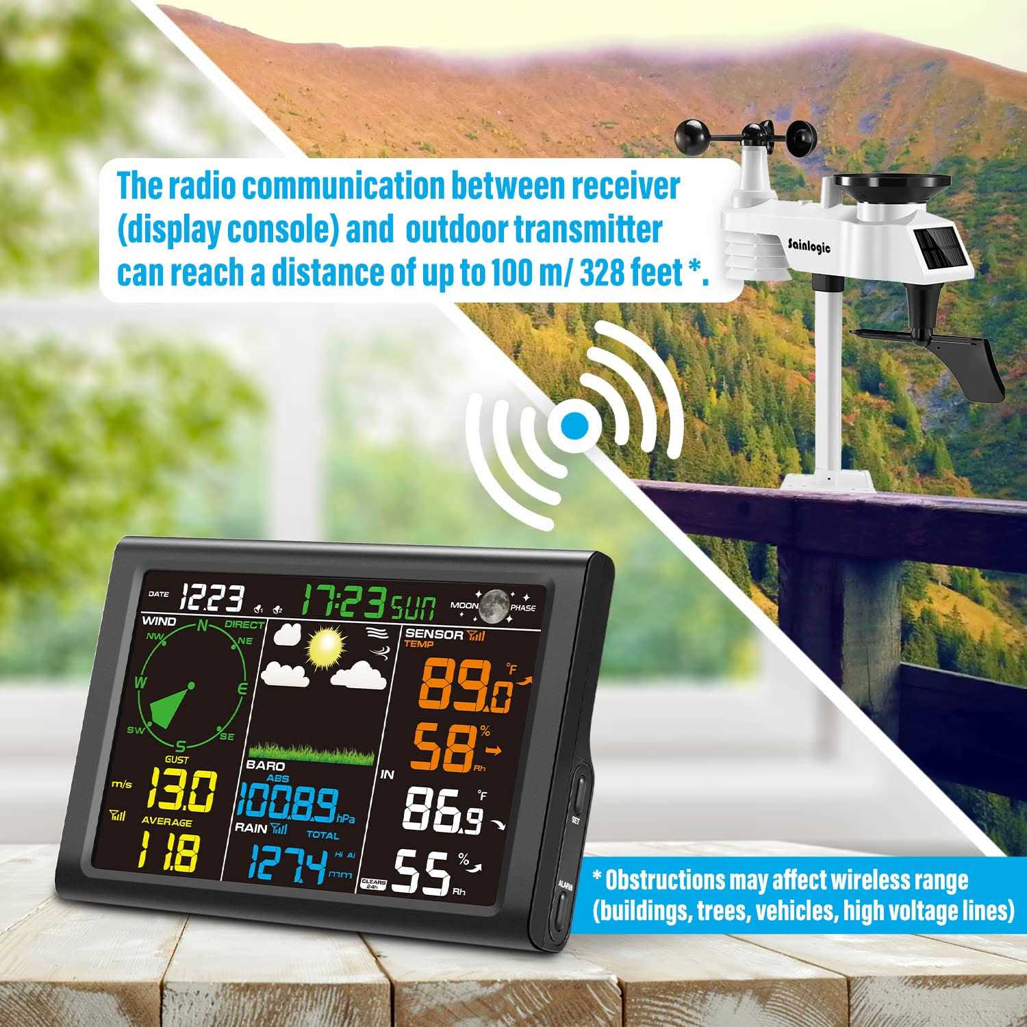 sainlogic Wireless Weather Station with Outdoor Sensor 8-in-1 Weather Station with Weather Forecast - Cheap Fitting