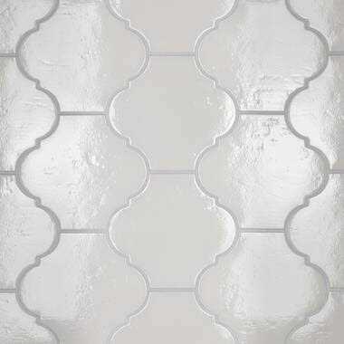 MSI Whisper White Arabesque 10-1/2 in. x 15-1/2 in. x 8 mm Glossy Ceramic Mesh-Mounted Mosaic Wall Tile - Cheap Fitting
