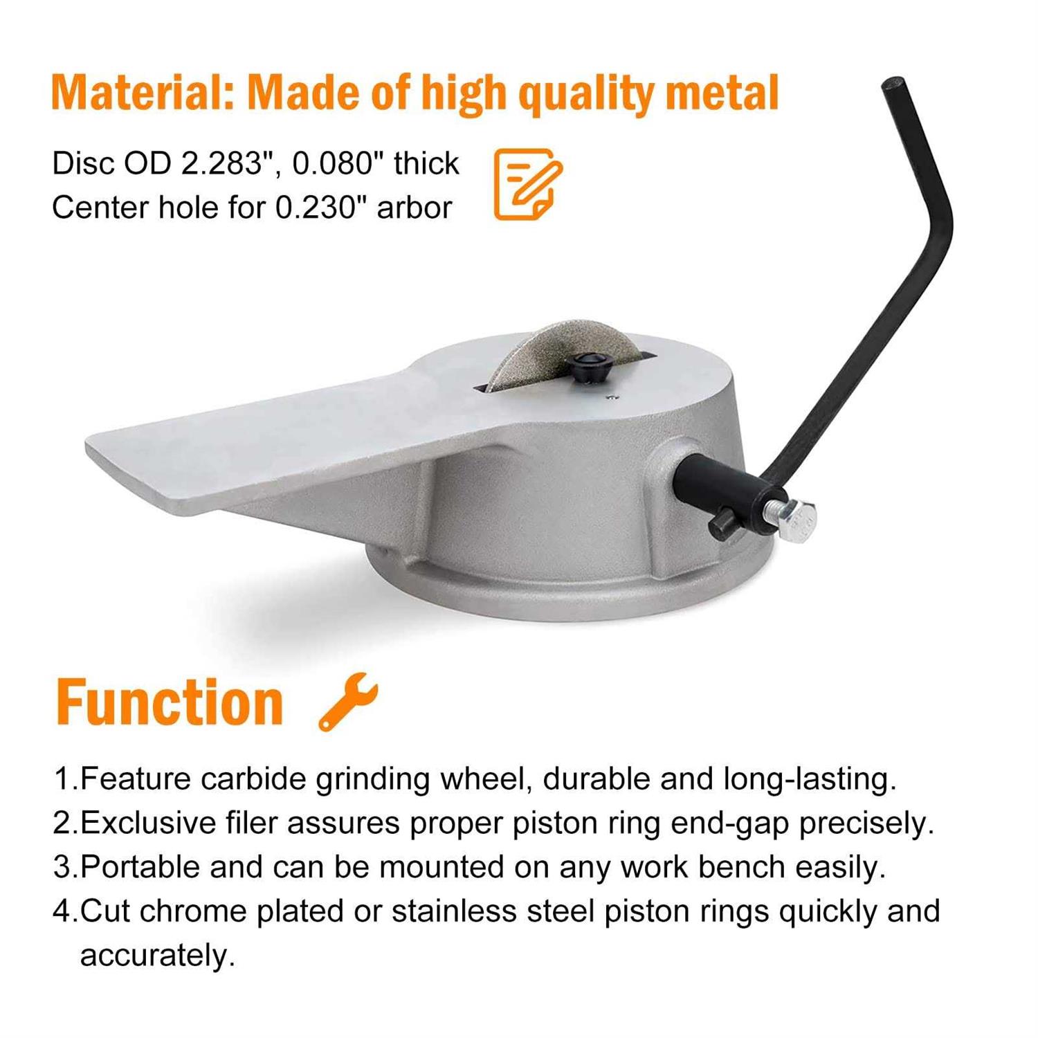 Manual Precision Piston Ring Filer End Gap Filer with 170 140 Grit Carbide Wheel Replace 80514,91089408 - Cheap Fitting