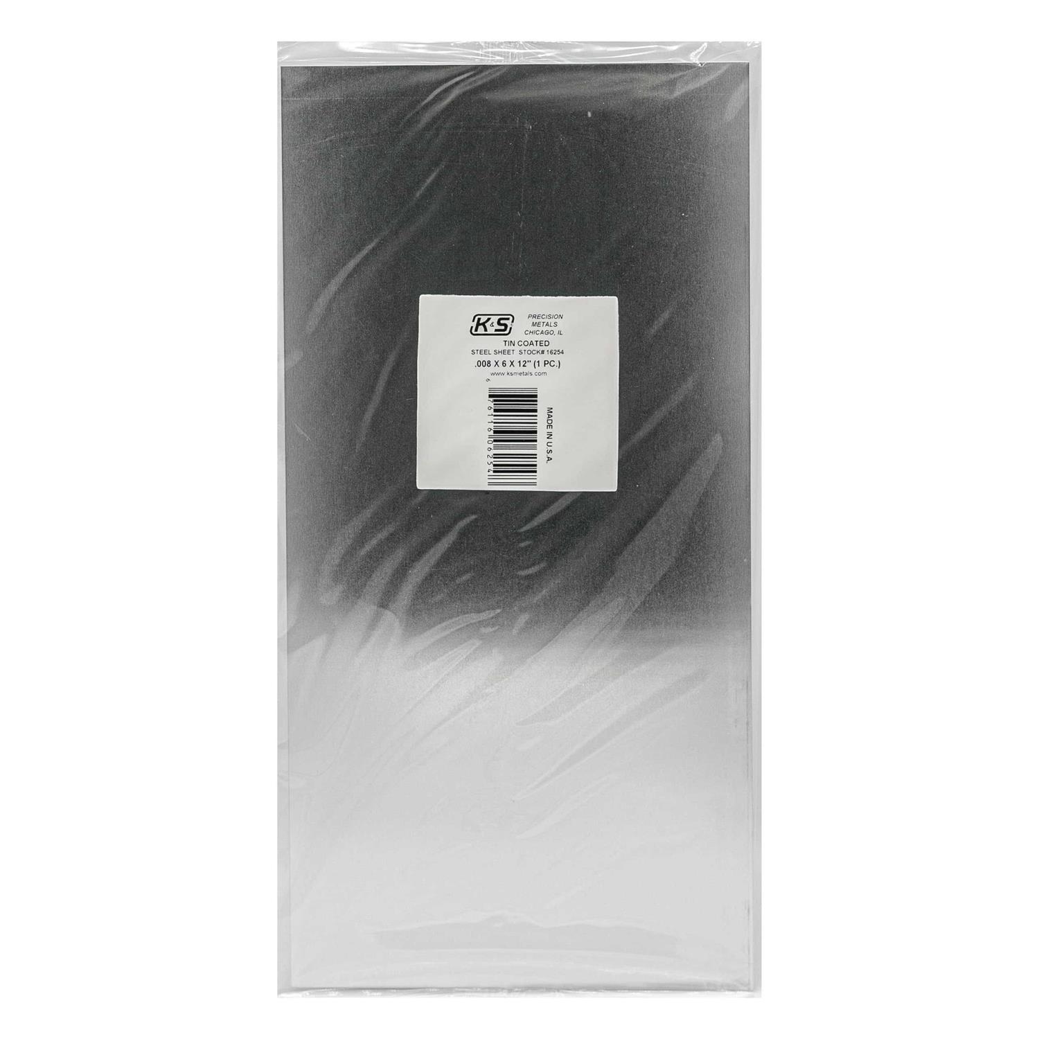 K&S Tin Sheet 0.008 Thick x 6 x 12 Long - Cheap Fitting