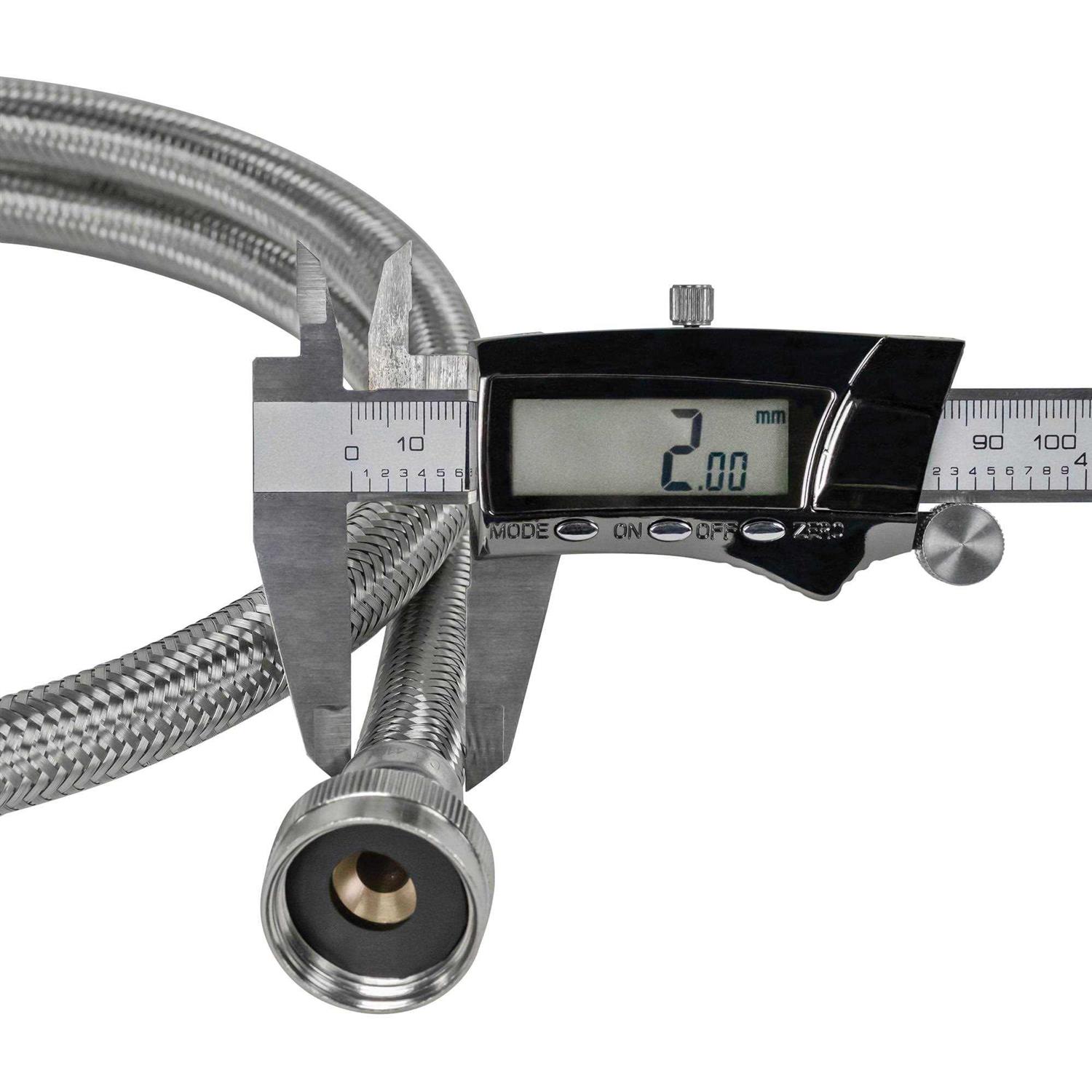 Certified Appliance Accessories Wm60ssl2pk 2 pk Braided Stainless Steel Washing Machine Hoses with Elbow - Cheap Fitting