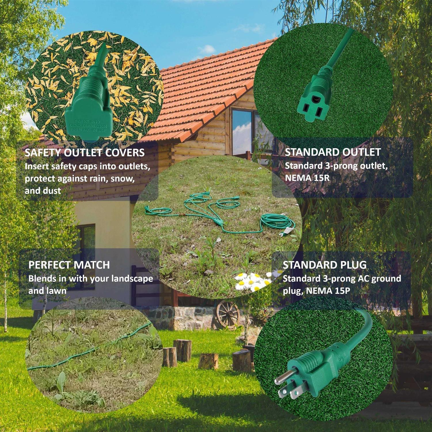 Stright 1 to 4 Splitter Extension Cord 3 Prong Plug with 4 Extended Outlets - Cheap Fitting