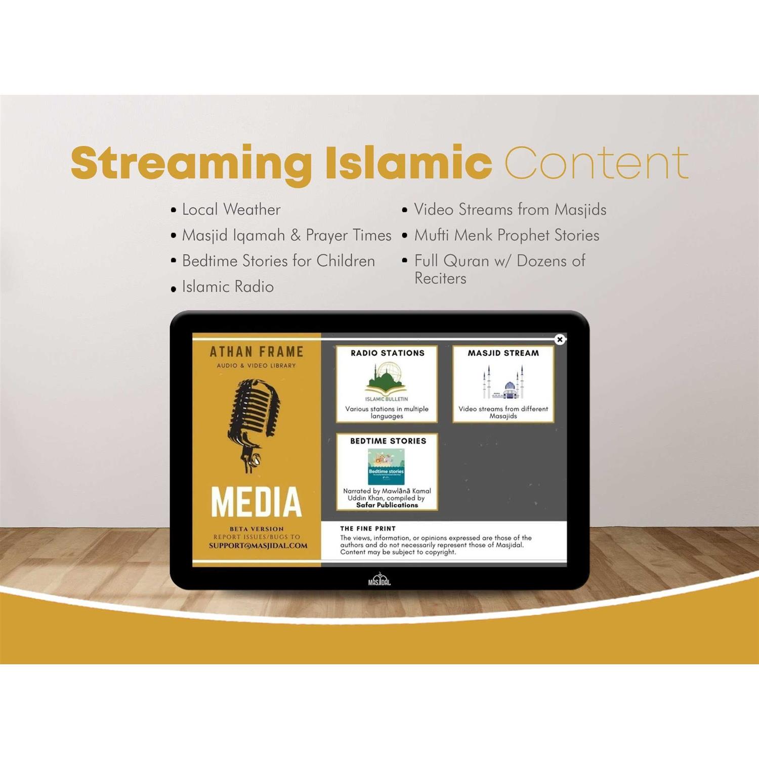 Masjidal 10 Digital Azan Clock with WiFi Dynamic Touch Screen - Cheap Fitting