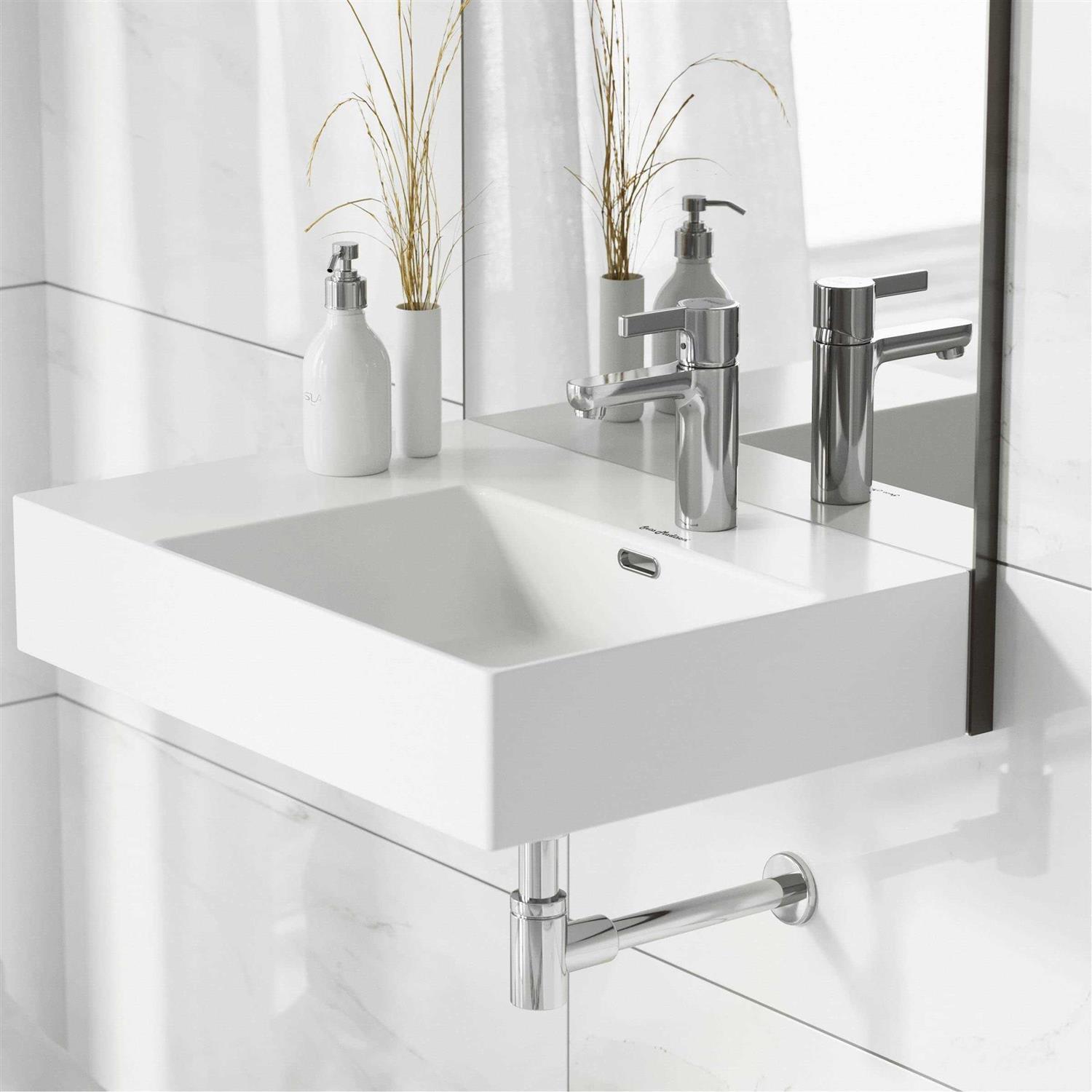 Swiss Madison SM-WS323 St. Tropez Wall Hung Sink with Right Side Faucet Mount - Cheap Fitting