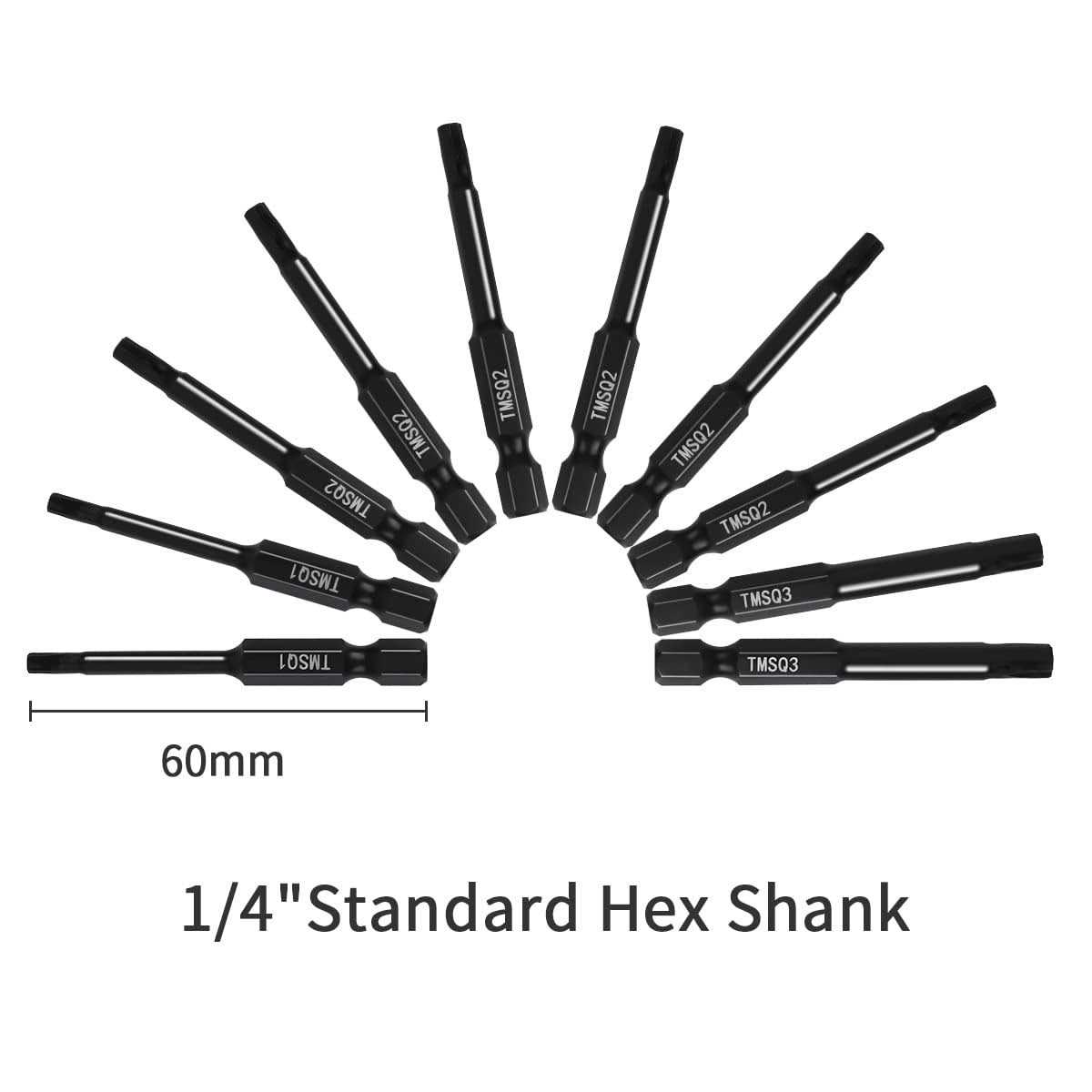 Double Square 8 Point Star Bit Set 2 Square Drive Torx Bits in the Following Sizes #, 2, and #3 - Cheap Fitting
