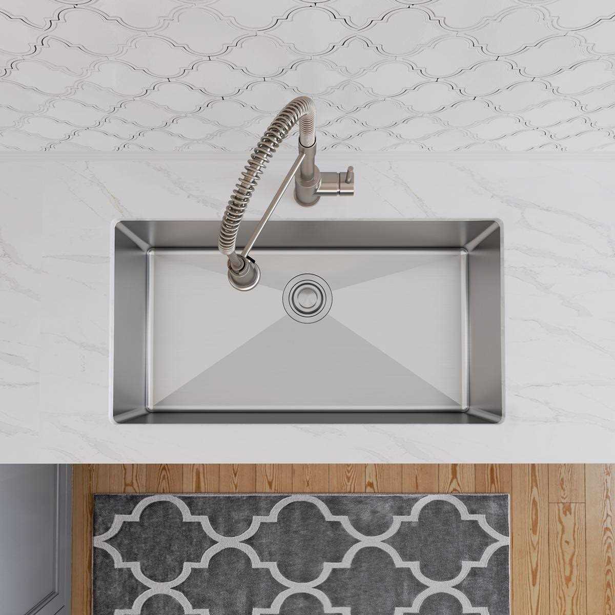 Elkay Crosstown 16 Gauge Stainless Steel 32-1/2 x 18 x 10 Single Bowl Undermount Sink EFRU311610T - Cheap Fitting