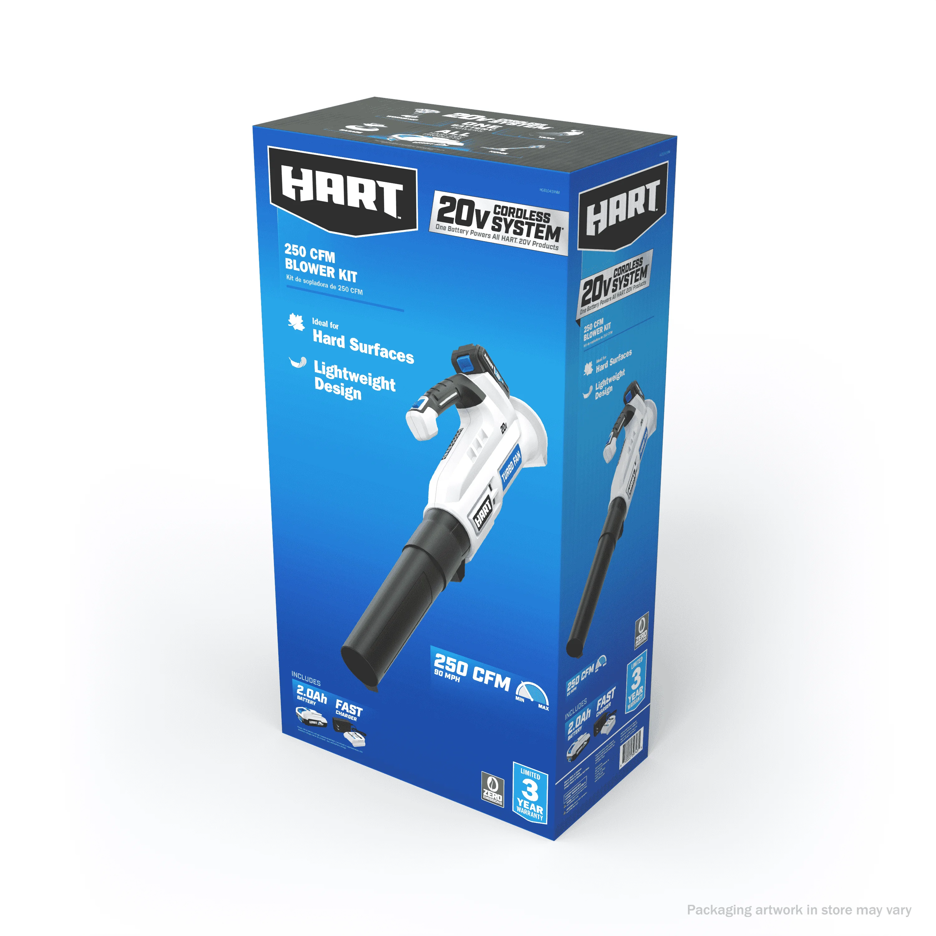 HART 20-Volt 90 MPH at 250 CFM Battery-Powered Axial Blower Kit, (1) 2.0Ah Lithium-Ion Battery - Cheap Fitting