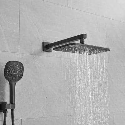 BWE Single-handle 2-Spray of Rain Shower Head System Shower Faucet and Handheld Shower Kit A-95009-BLACK - Cheap Fitting