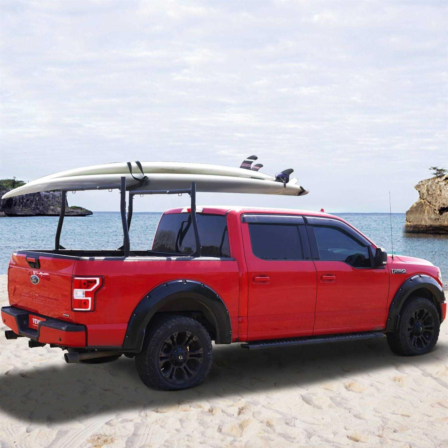 VEVOR Truck Rack 46-71inch Extendable Truck Ladder Rack 800 lbs Capacity Steel Ladder Rack for Truck with Non-Drilling J-bolts - Cheap Fitting