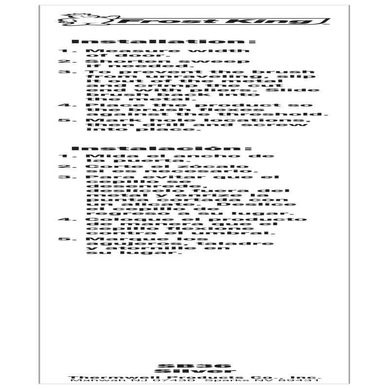 Frost King SB36 Extra Brush Door Sweep - Cheap Fitting