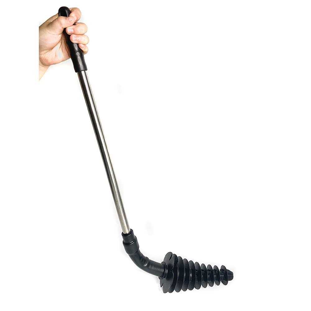 Homegoal Toilet Plunger Piston Type Toilet Clog Remover flexible Rubber Head Stainless Steel Handle - Cheap Fitting