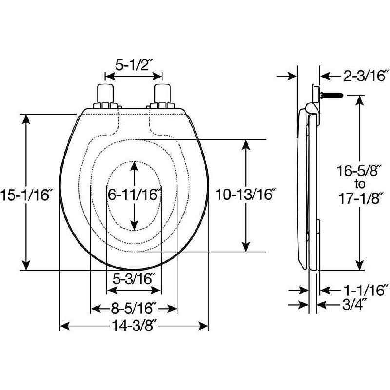 Bemis NextStep2 Children’s Potty Training Round Closed Front Enameled Wood Toilet Seat - Cheap Fitting