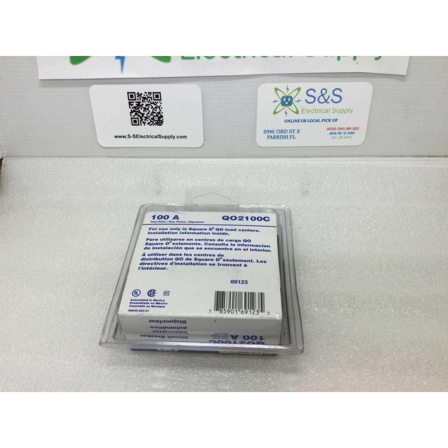 Square D QO 100-amp 2-Pole Standard Trip Circuit Breaker - Cheap Fitting