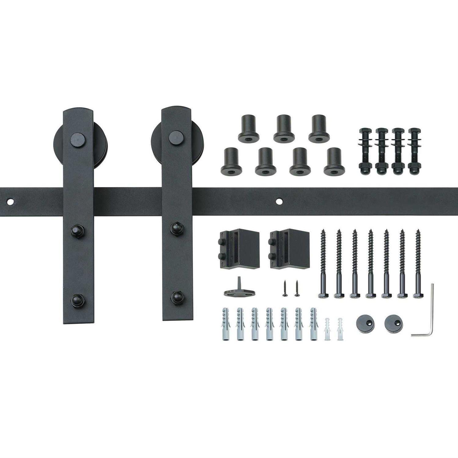 VEVOR 10FT Sliding Barn Door Hardware Kit, 330LBS Loading Heavy Duty Barn Door Track Kit for Single Door, Fit 4.6-5.2FT Wide and 1.3-1.8 Thick - Cheap Fitting