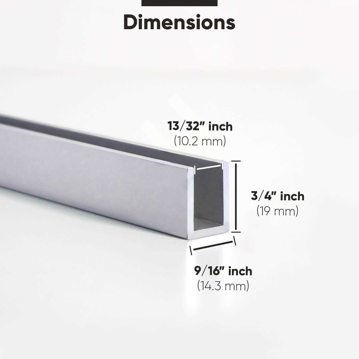 3/8 Fixed Panel Shower Door Deep U Channel 95 inches by Fab Glass and Mirror - Cheap Fitting