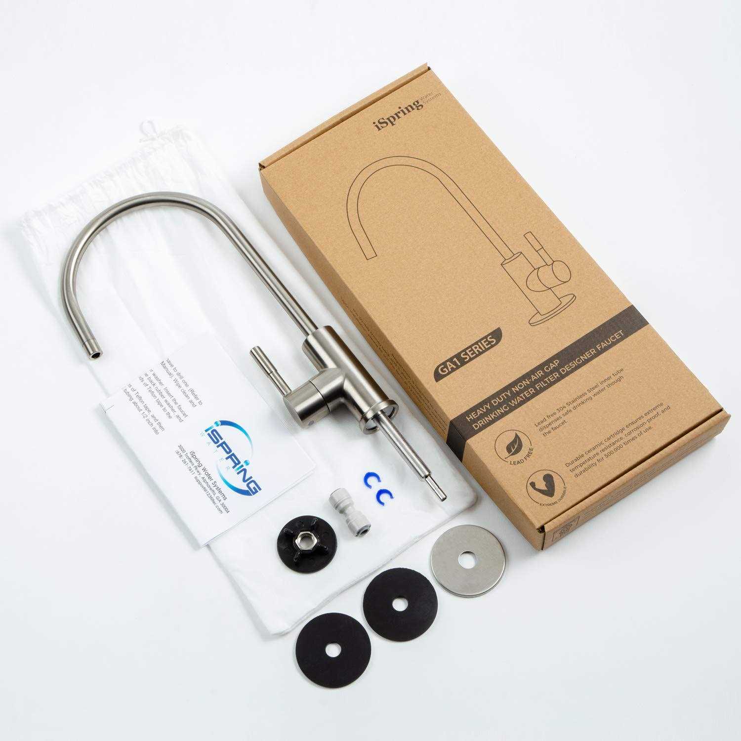 iSpring GA1-BN Heavy Duty Lead-Free Reverse Osmosis Faucet for RO Drinking Water Filtration Systems - Cheap Fitting