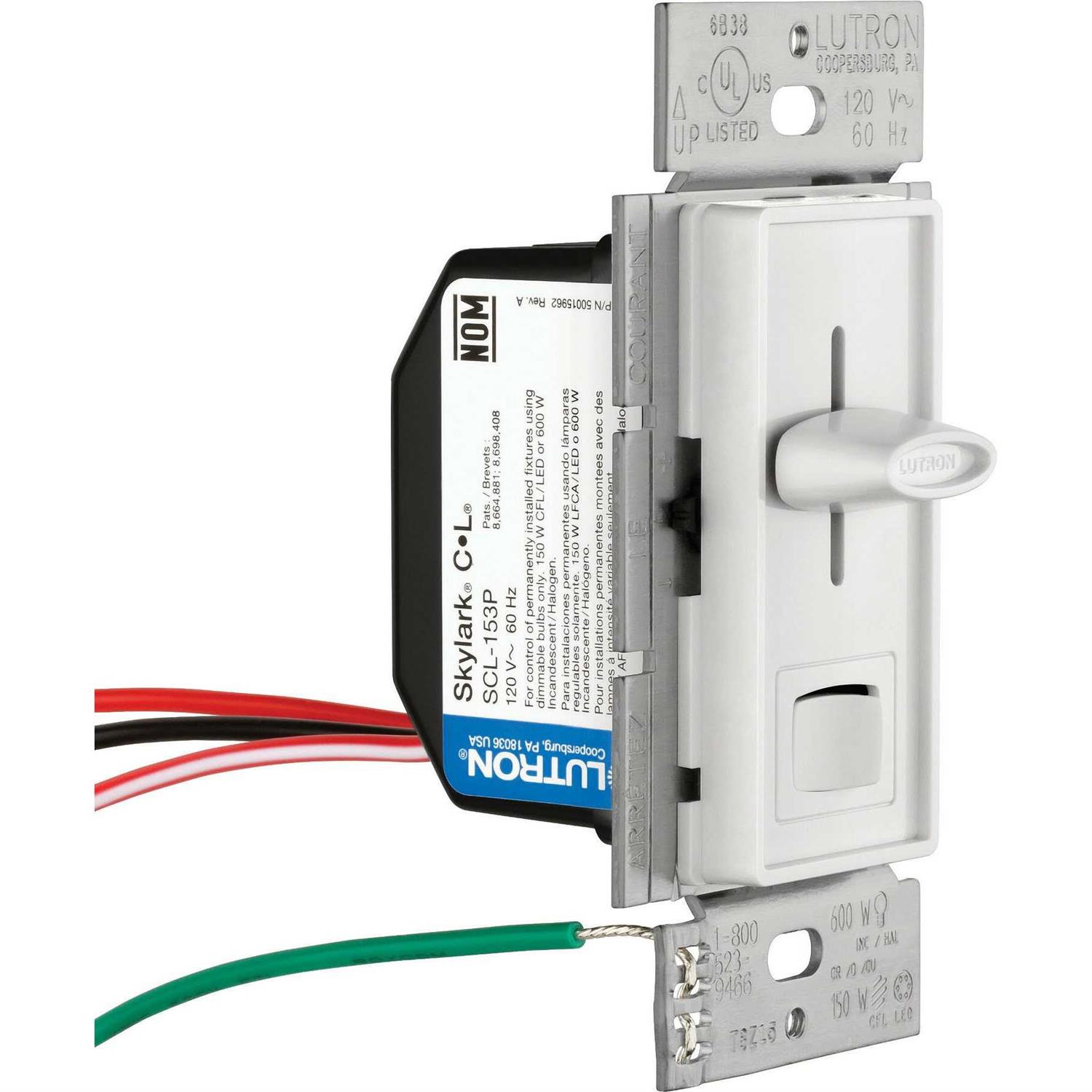 Lutron SCL-153P-WH Skylark Dimmer - Cheap Fitting