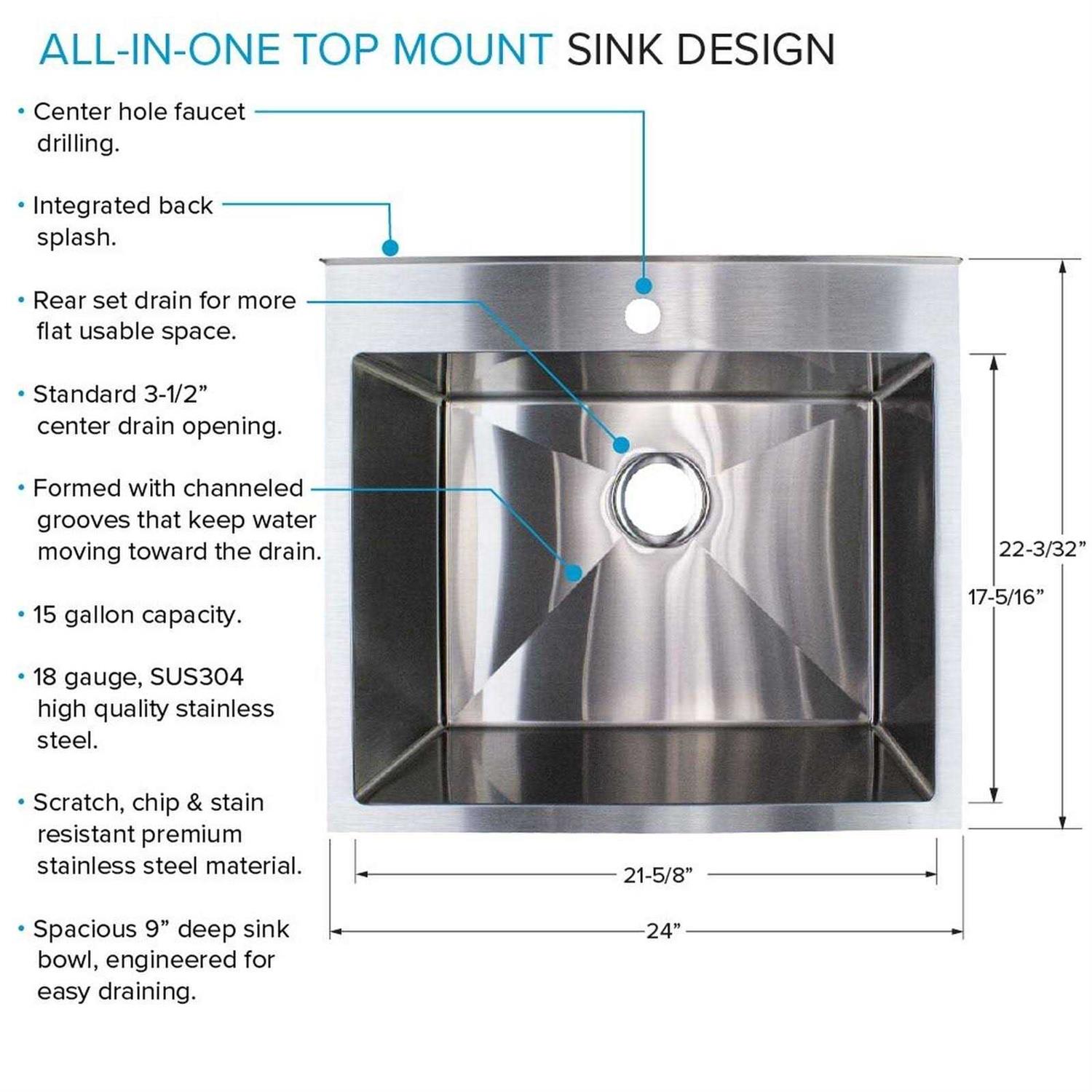 Transolid 15-Gallon 22.1 in. D x 24 in. W Freestanding Laundry Sink with Cabinet - Cheap Fitting