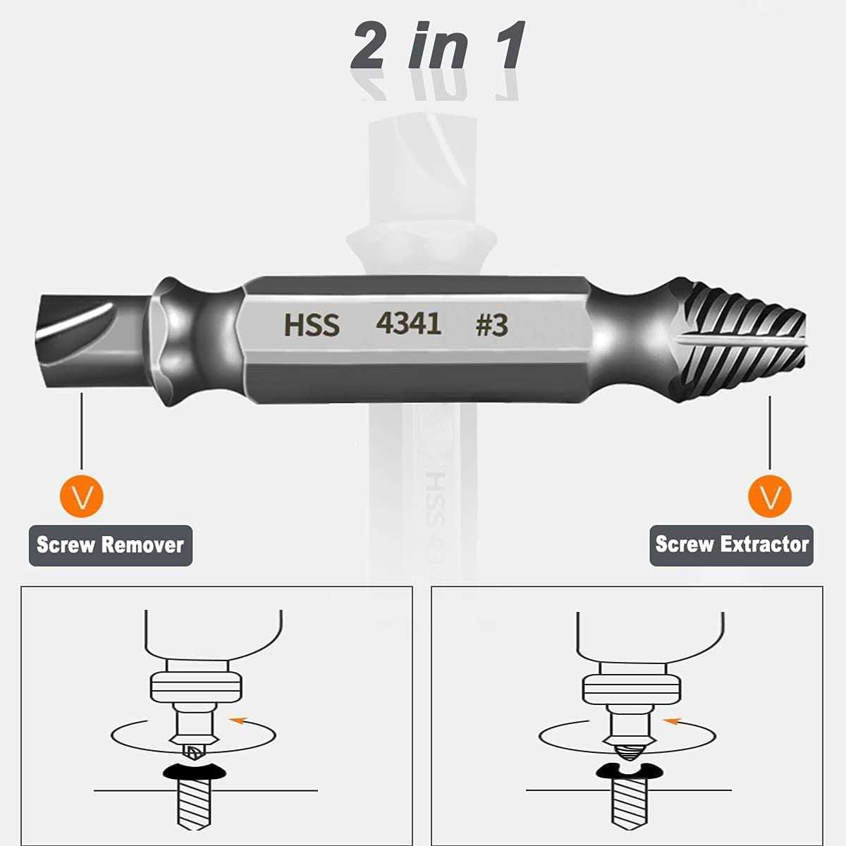 GRABIT Steel Double-ended 2-in Screw Extractor VMG01 - Cheap Fitting